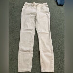 White House Black Market Cream Straight Leg Jeans